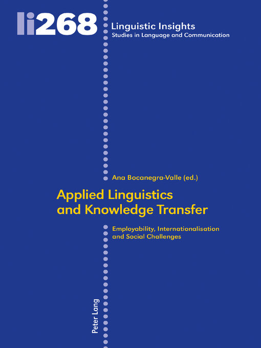 Title details for Applied Linguistics and Knowledge Transfer by Maurizio Gotti - Available